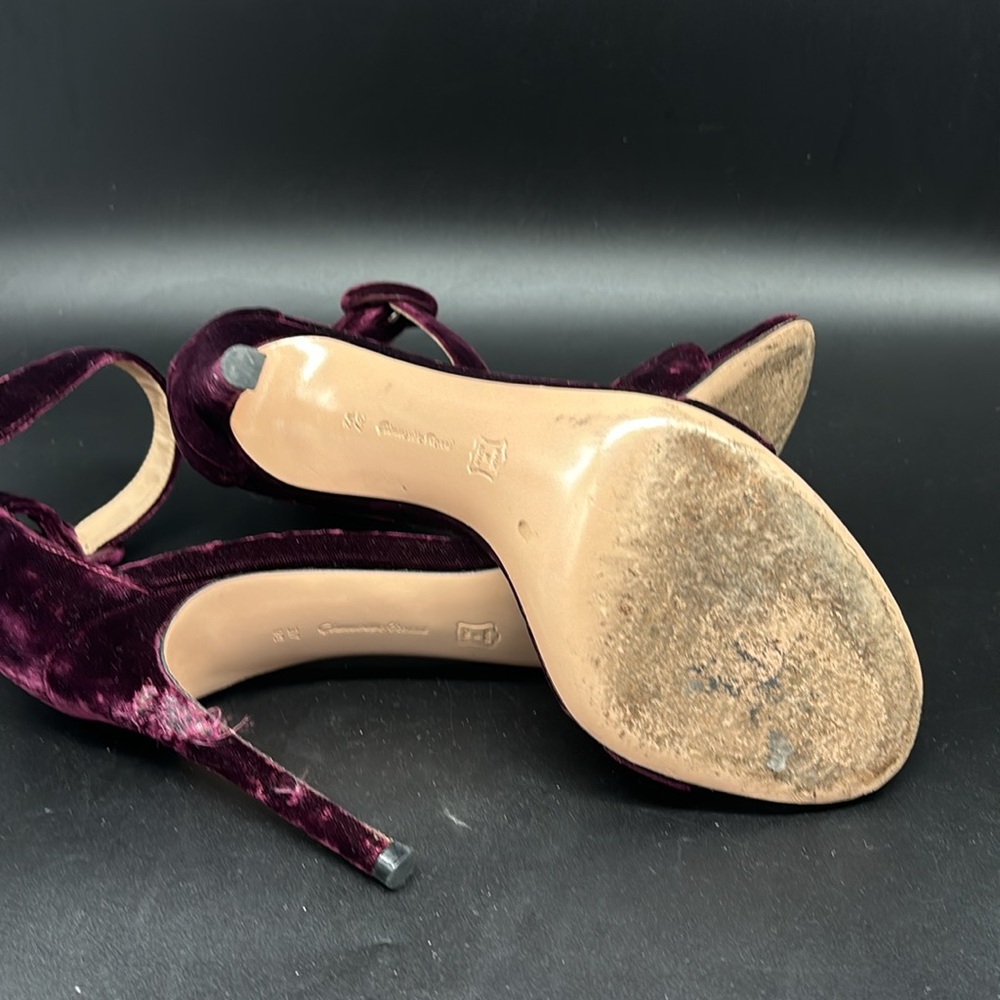GIANVITO ROSSI Velvet heel sandals 37.5 - Picture 9 of 10